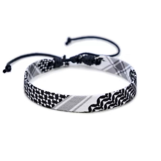 Keffiyeh Print Bracelet - Black/White
