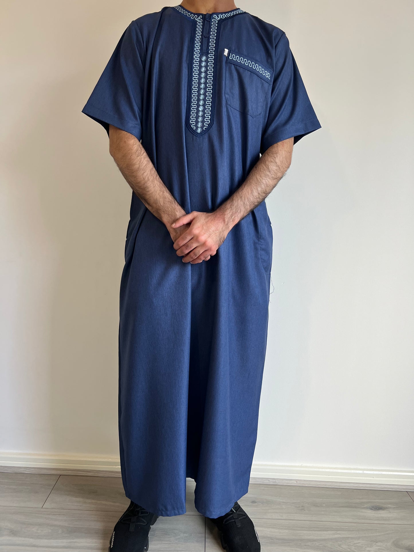 Moroccan Thobe - Navy Blue