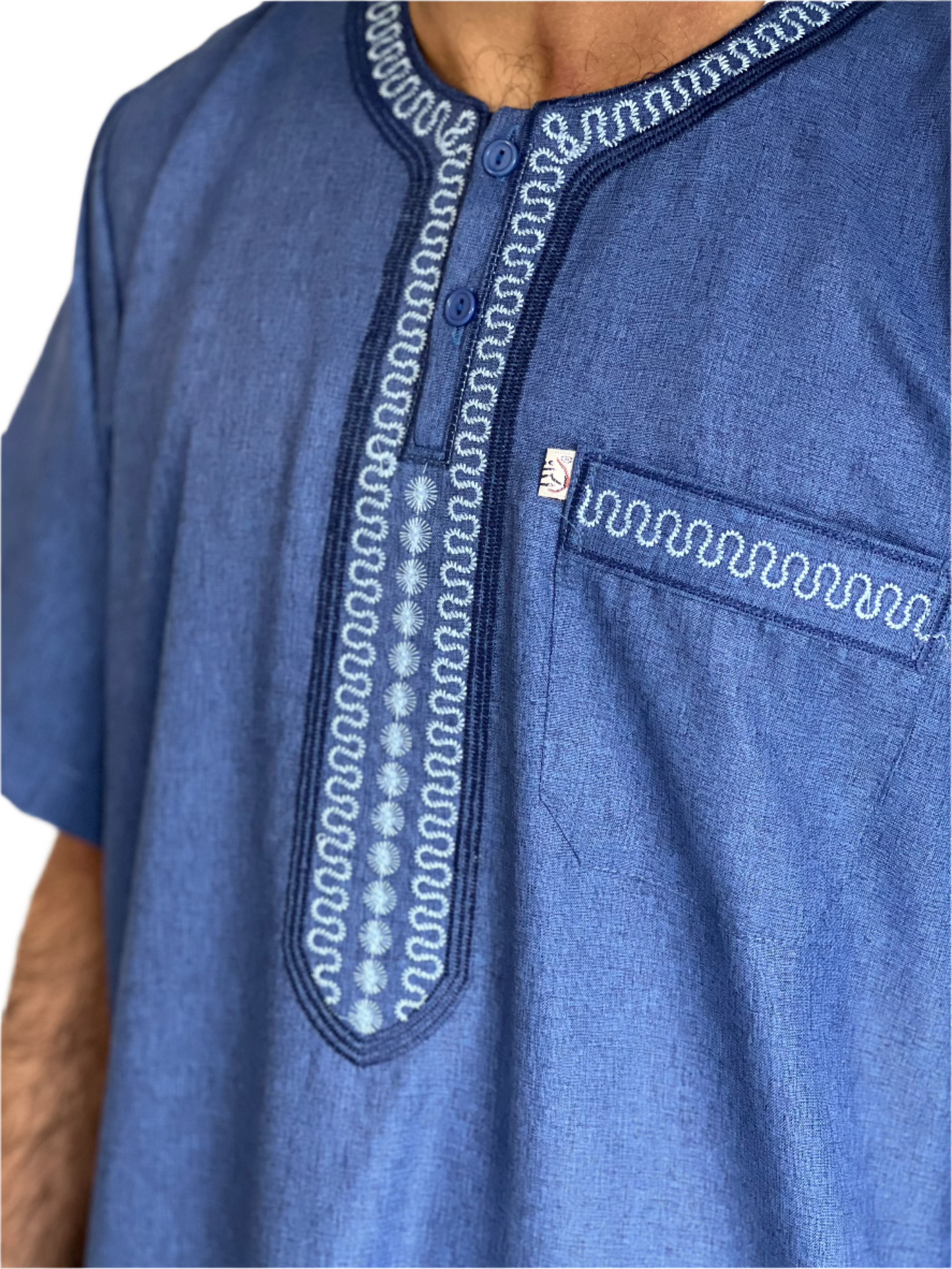 Moroccan Thobe - True Blue