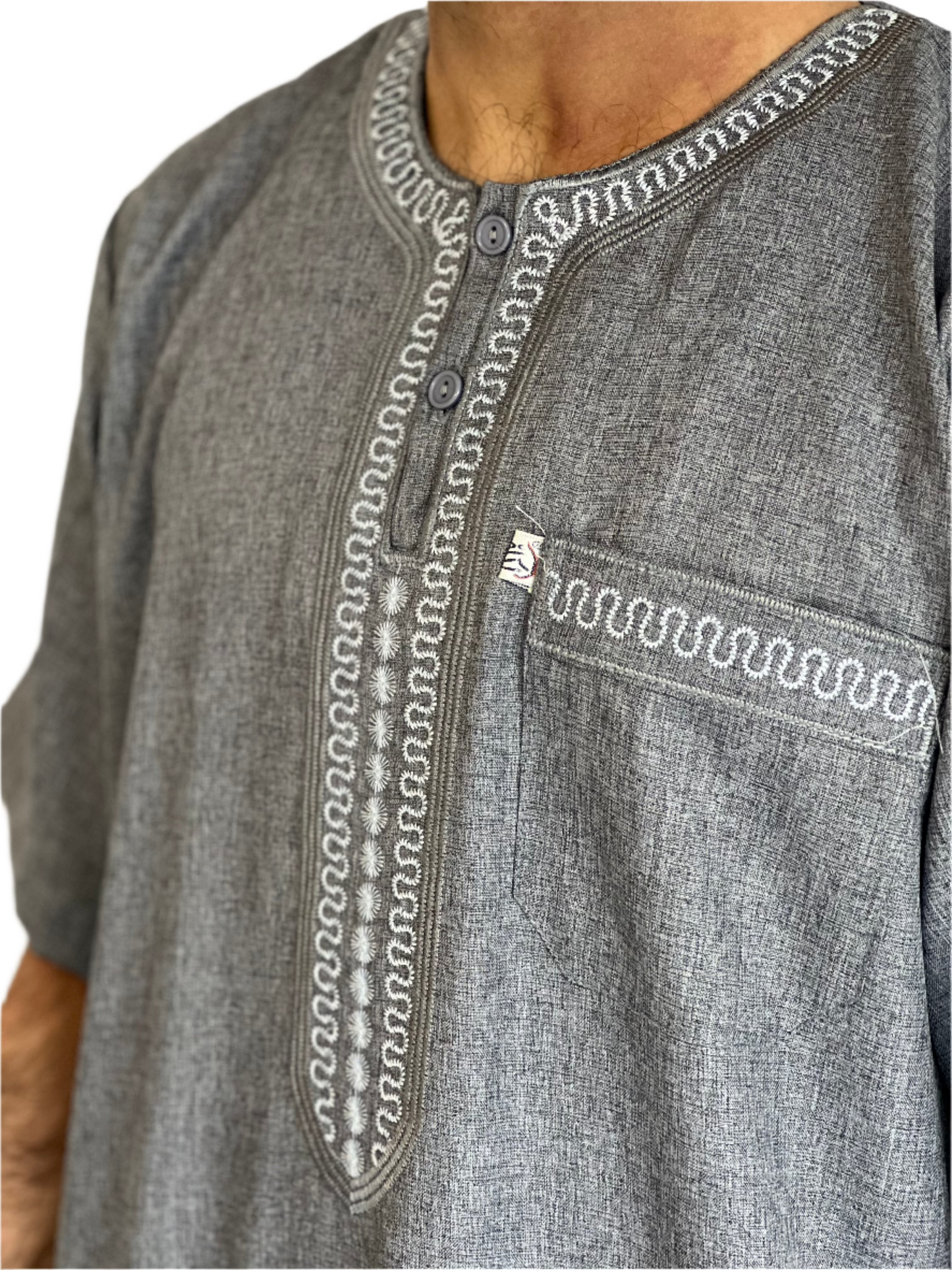 Moroccan Thobe - Slate Grey