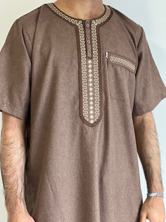 Moroccan Thobe - Mocha Brown