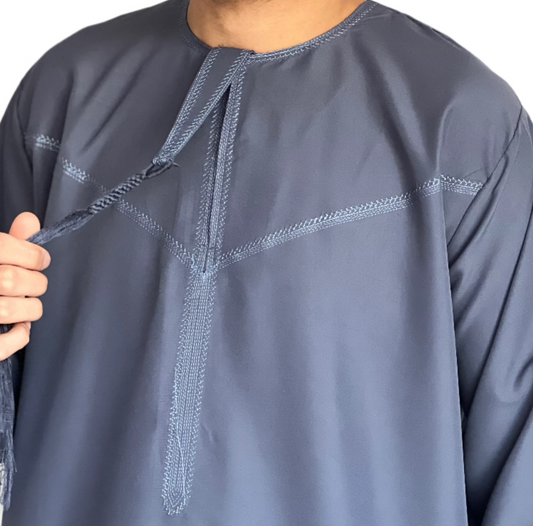 Emirati Thobe - Charcoal Blue