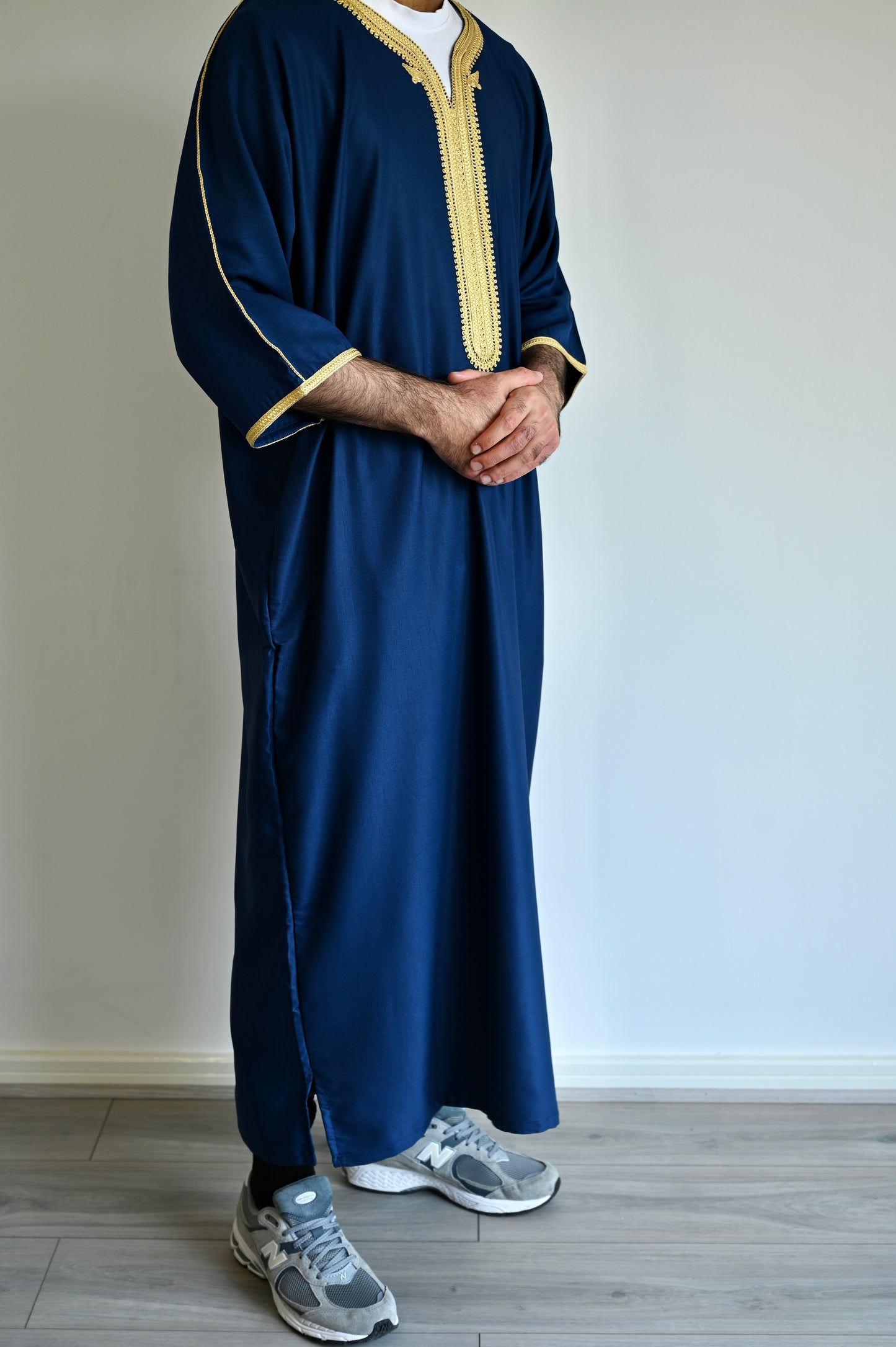 Premium Moroccan Thobe - Majestic Navy