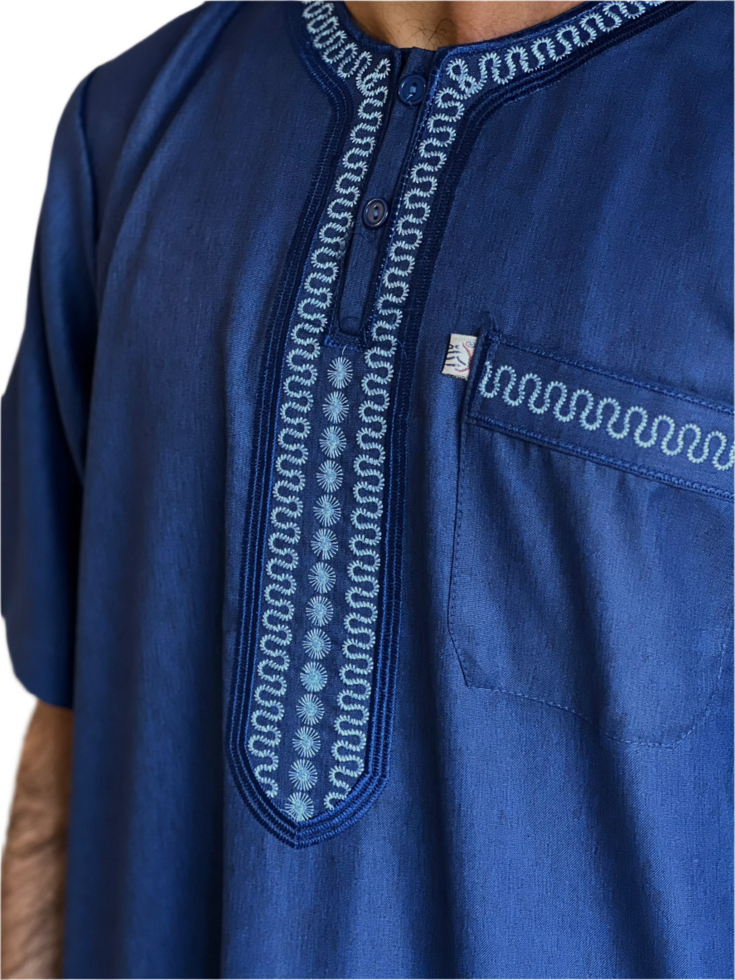 Moroccan Thobe - Navy Blue