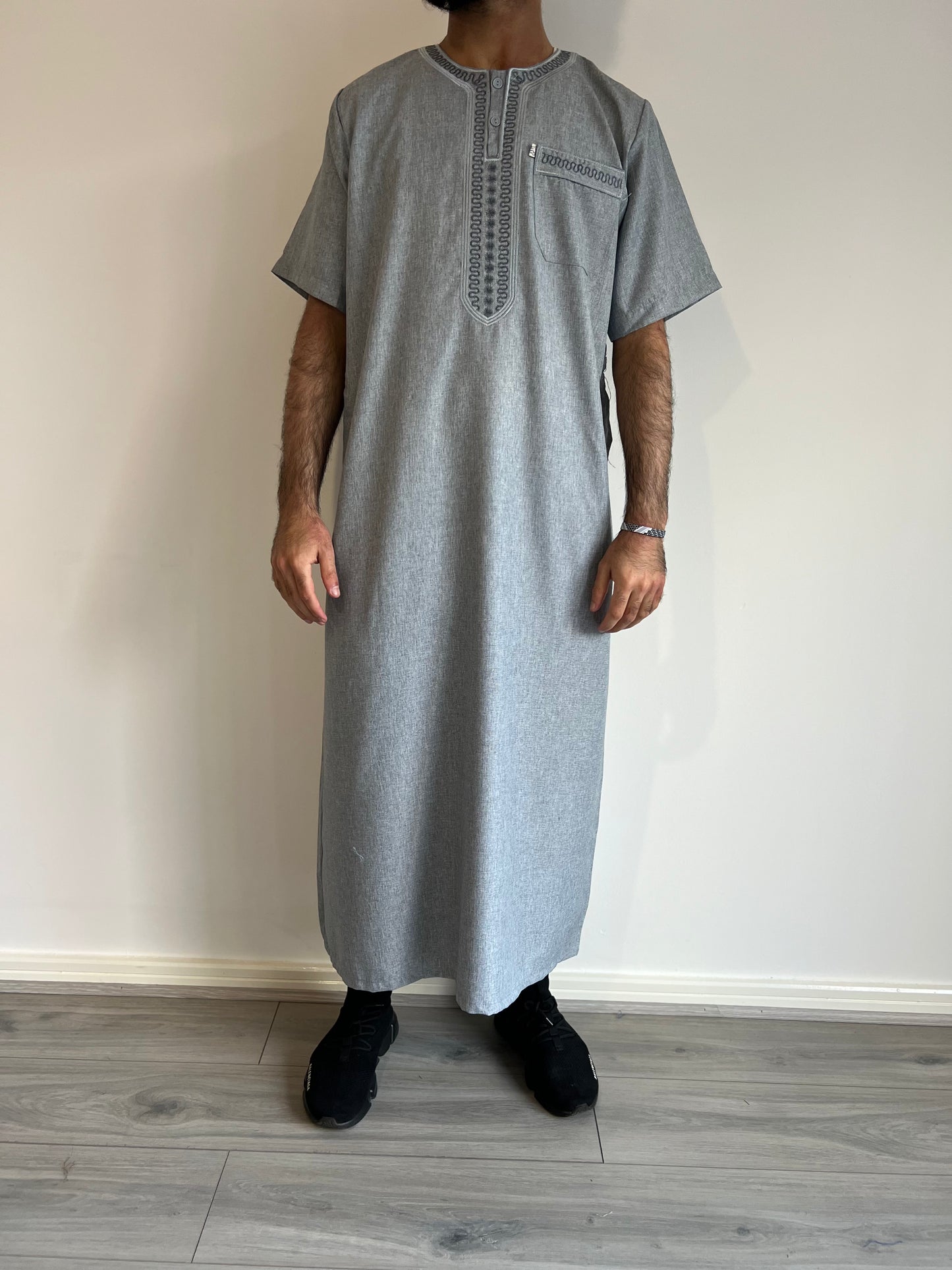 Moroccan Thobe - Light Grey
