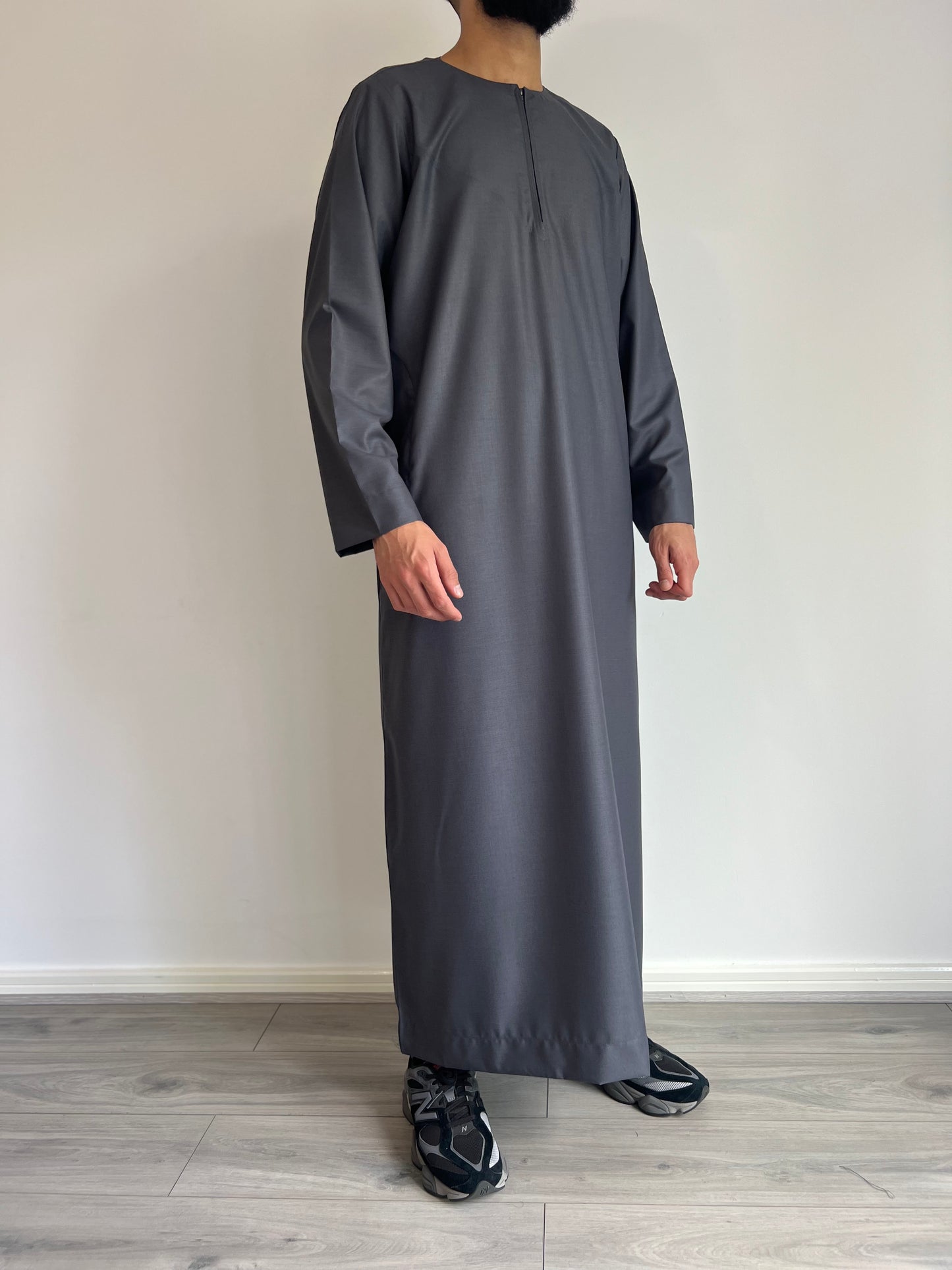 Premium Omani Thobe - Charcoal Grey